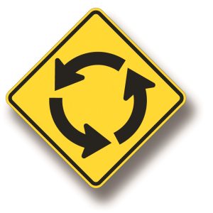 Circular intersection sign