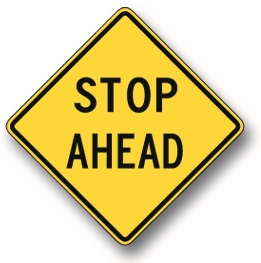 Stop ahead sign