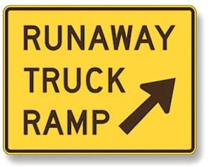 Runaway truck ramp sign