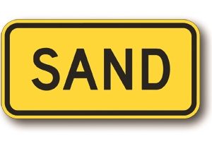 Sand truck escape ramp sign
