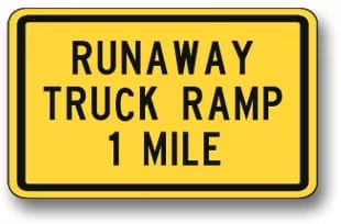 W7-4 Runaway Truck Ramp | Traffic Sign | Zumar Industries