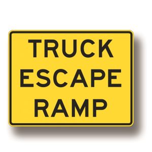 Truck escape ramp sign