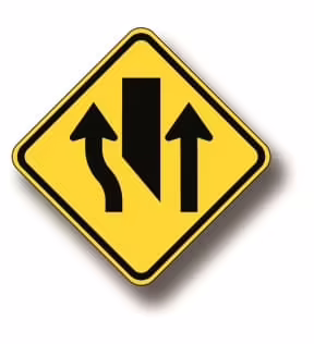 W9-3a Center Lane Closed Ahead | Traffic Sign | Zumar Industries
