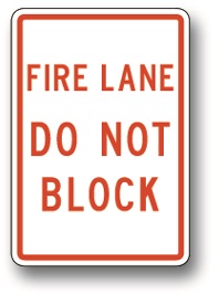 Fire lane do not block sign