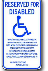 Reserved parking sign