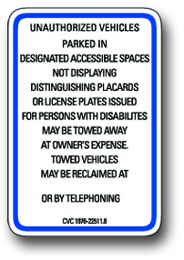 Reserved parking sign