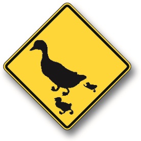 Duck warning sign