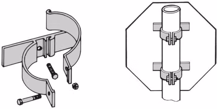 Extruded aluminum clamp-on bracket
