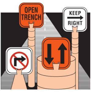 Snap-on safety traffic signs